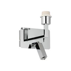 D0947CH  Clara Wall + Reading Light with USB-C Socket, 1 x E27 + 3W LED, 3000K, Individually Switched, Polished Chrome